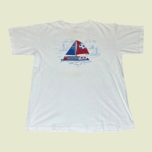 Vintage USA 1999 Adidas Snickers US Youth Soccer Rhode Island T-Shirt Mens (M)